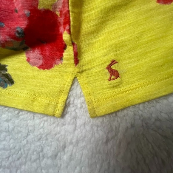 Cottagecore Floral Tee Joules US 14 Yellow Boho Spring Garden Casual Cotton Top - Picture 6 of 9
